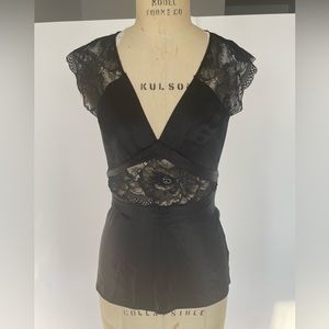 Vintage Dolce & Gabbana Y2K Black silk&lace blouse